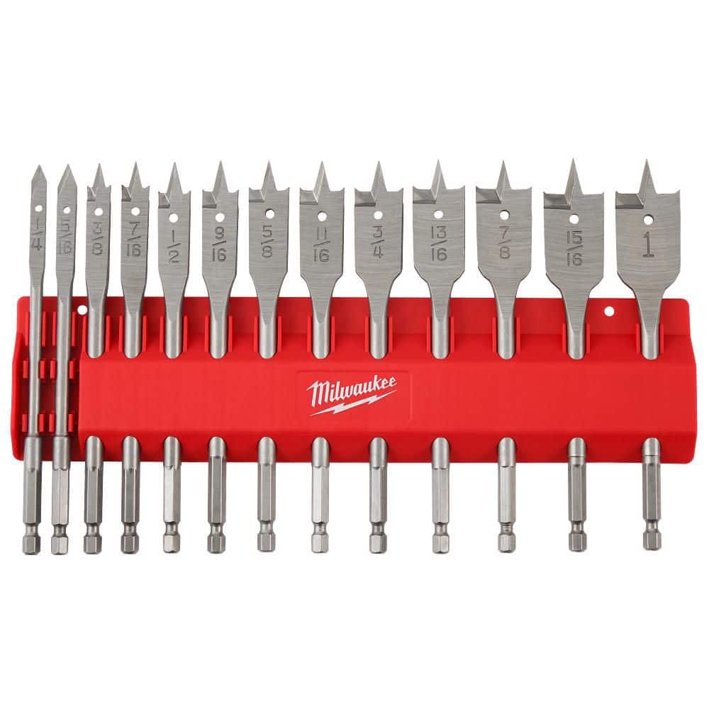 Milwaukee High Speed Wood Spade Bit Set, 13-Piece (1/4 in. to 1 in.)
