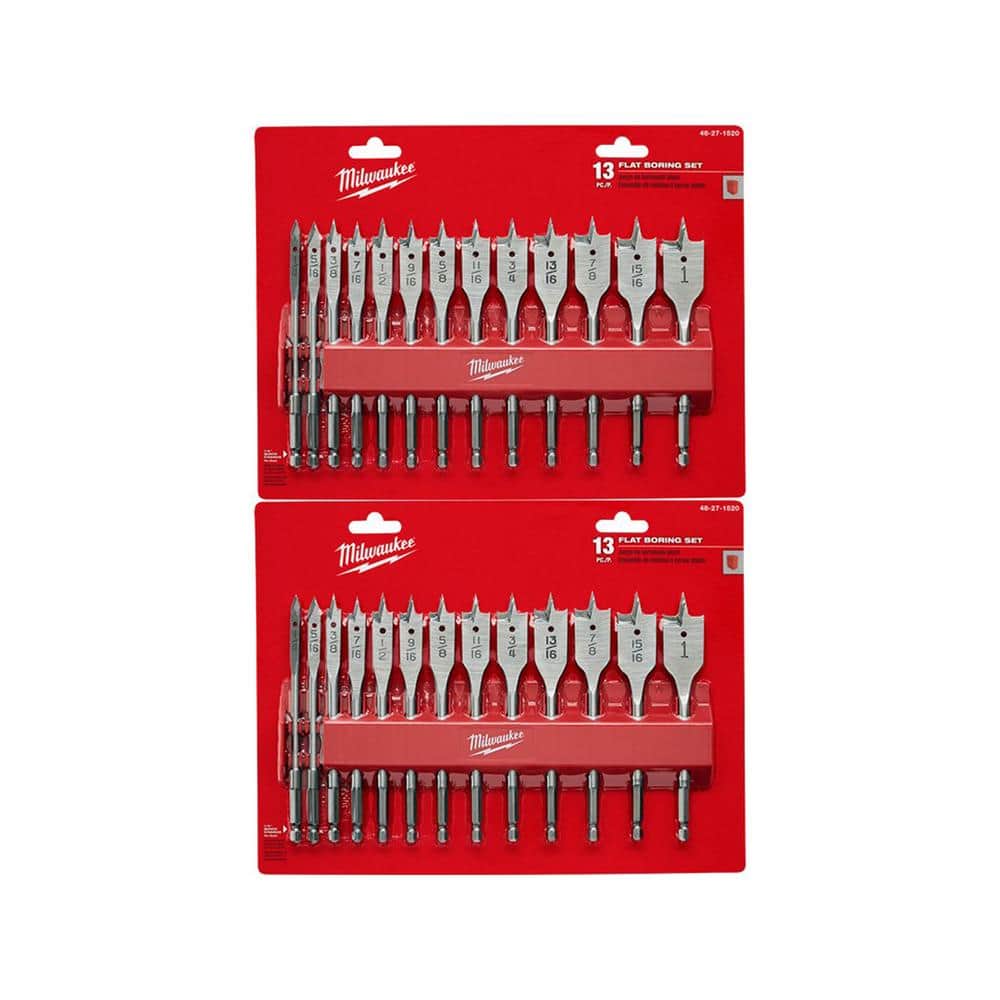Milwaukee High-Speed Wood Spade Bit Set, 26-Piece (Model 48-27-1520)