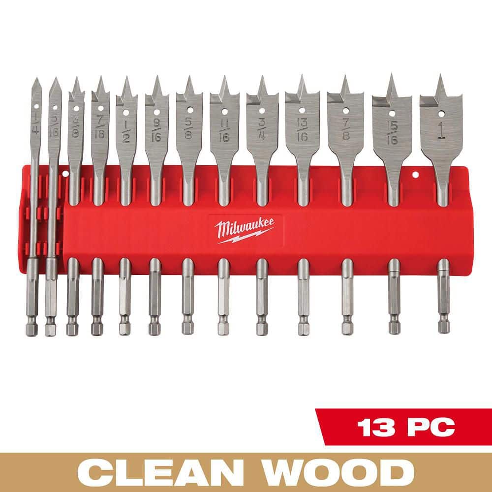 Milwaukee High Speed Wood Spade Bit Set, 13-Piece (1/4 in. to 1 in.)