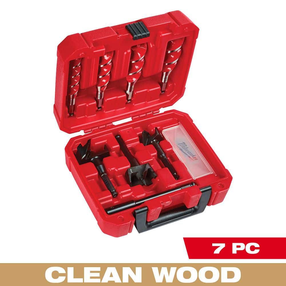Milwaukee Selfeed High-Speed Steel Wood Boring Bit Set, 7-Piece (Model 49-22-0065)