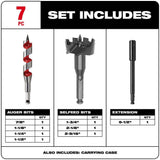 Milwaukee Selfeed High-Speed Steel Wood Boring Bit Set, 7-Piece (Model 49-22-0065)