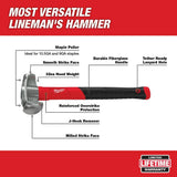 Milwaukee 36 oz. 4-in-1 Lineman's Hammer with Lineman's 4-in-1 Insulated Ratcheting Box Wrench