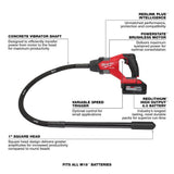 Milwaukee M18 FUEL 18V Lithium-Ion Brushless Cordless 4 ft. Concrete Pencil Vibrator Kit with 6.0 Ah Battery & M18 FUEL Grinder