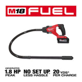 Milwaukee M18 FUEL 18V Lithium-Ion Brushless Cordless 4 ft. Concrete Pencil Vibrator Kit with 6.0 Ah Battery & M18 FUEL Grinder