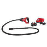 Milwaukee M18 FUEL 18V Brushless 8 ft. Concrete Pencil Vibrator Kit with HIGH OUTPUT XC6.0 Battery, Rapid Charger & M18 FUEL Grinder