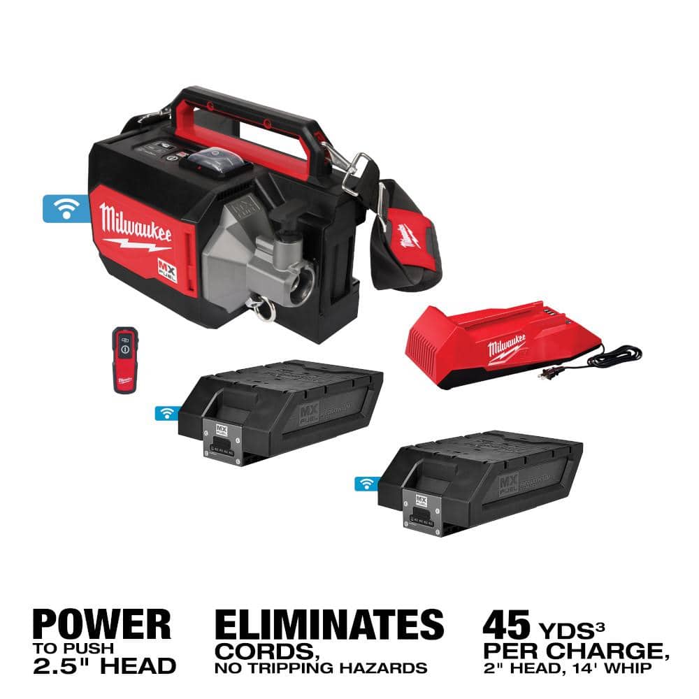 Milwaukee MX FUEL Lithium-Ion Cordless Briefcase Concrete Vibrator Kit W/M18 FUEL 1 in. SDS-Plus Rotary Hammer/Dust Extractor Kit