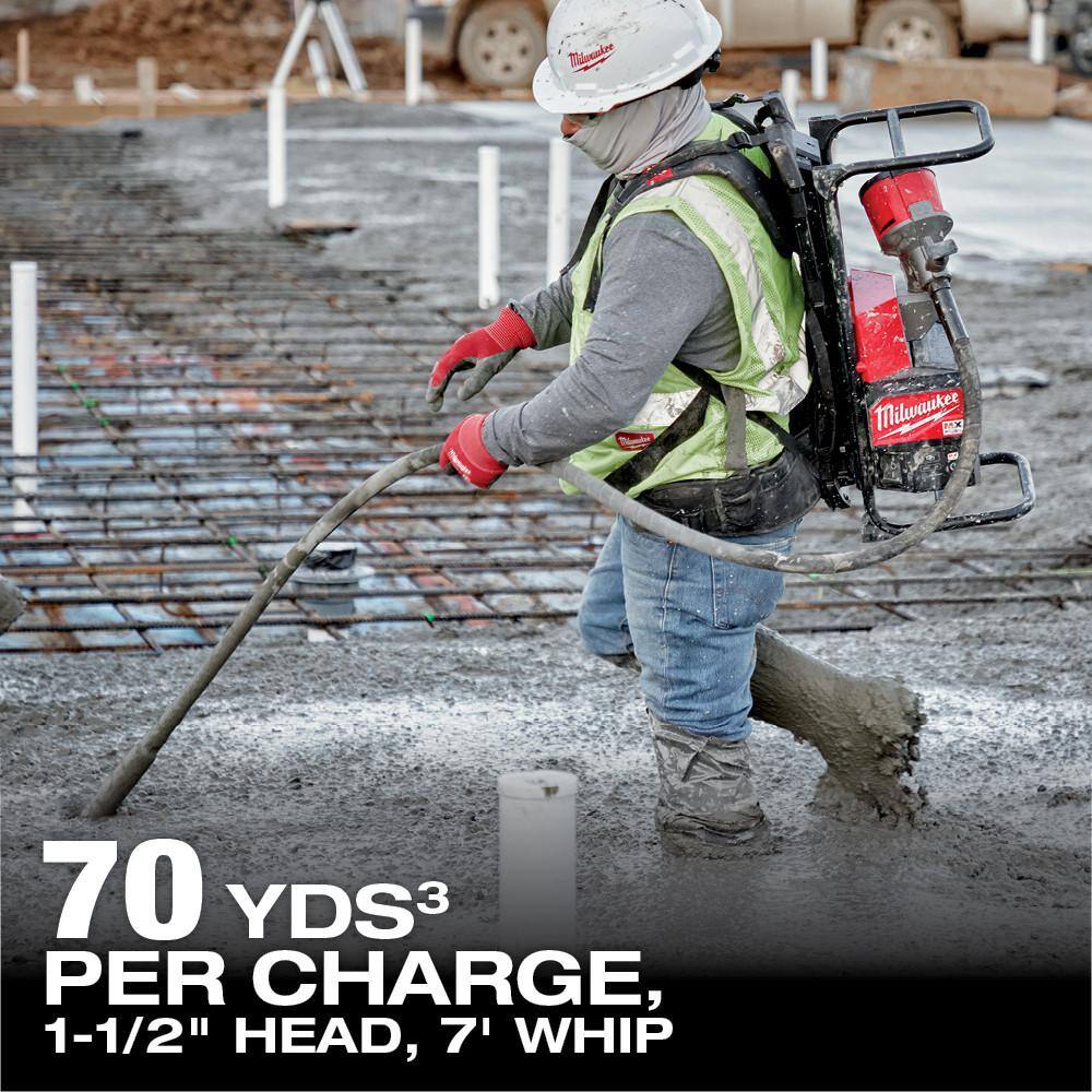 Milwaukee MX FUEL Lithium-Ion Cordless Concrete Vibrator Kit with M18 FUEL 1-1/8 in. SDS -Plus Rotary Hammer/Dust Extractor Kit