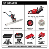 Milwaukee MX FUEL Cordless Vibratory Screed Kit with M18 1-1/8 in. SDS Rotary Hammer & Dust Extractor (MXF381-2CP-2915-22DE)