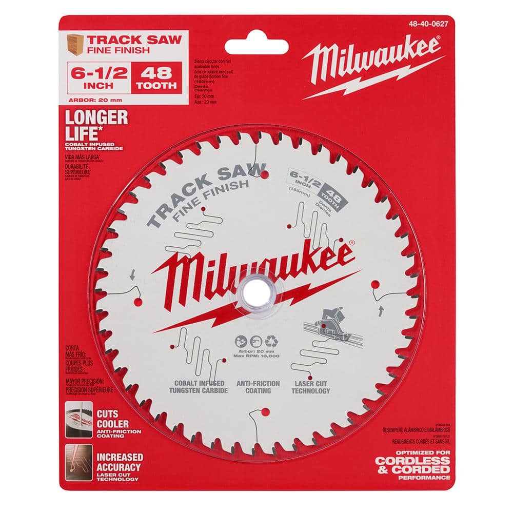 Milwaukee 6-1/2 in. Assorted Carbide Track Saw Blades (3-Piece)