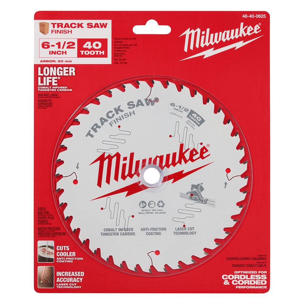 Milwaukee 6-1/2 in. Assorted Carbide Track Saw Blades (3-Piece)