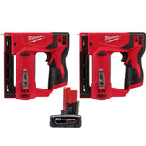 Milwaukee M12 12V Lithium‑Ion Cordless 3/8 in. Crown Stapler Combo with 6.0Ah XC Battery Pack (2 Tools)