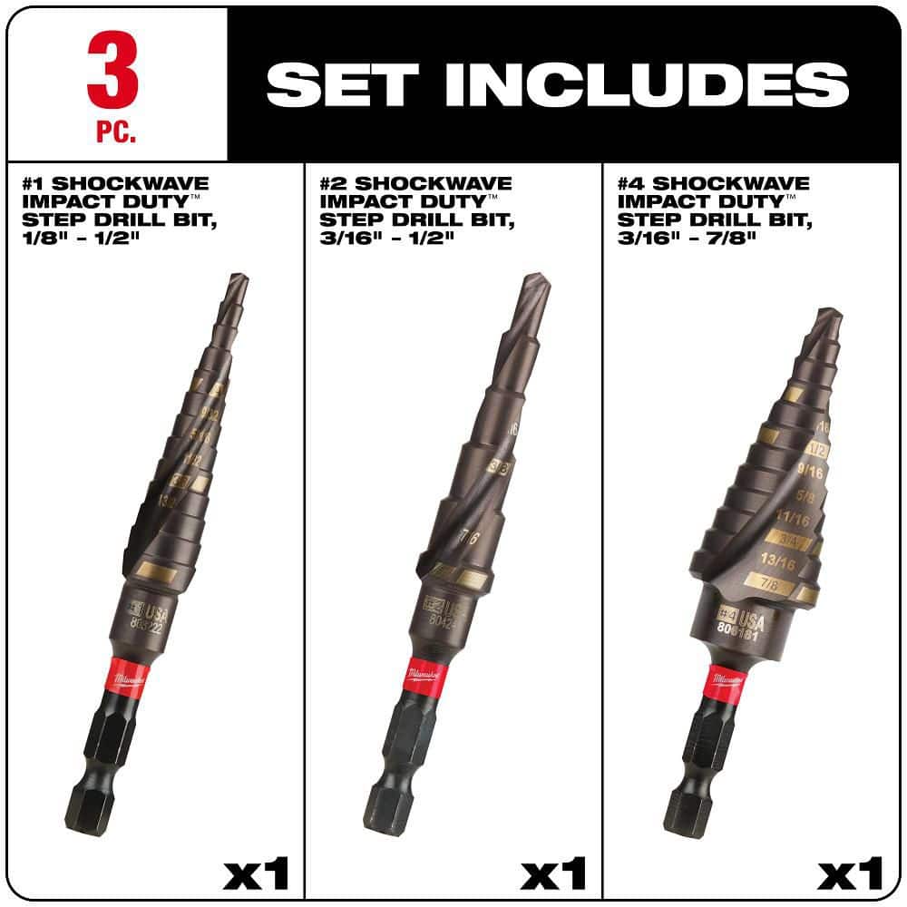 Milwaukee SHOCKWAVE Impact Duty Titanium Step Bit Kit (6-Piece)