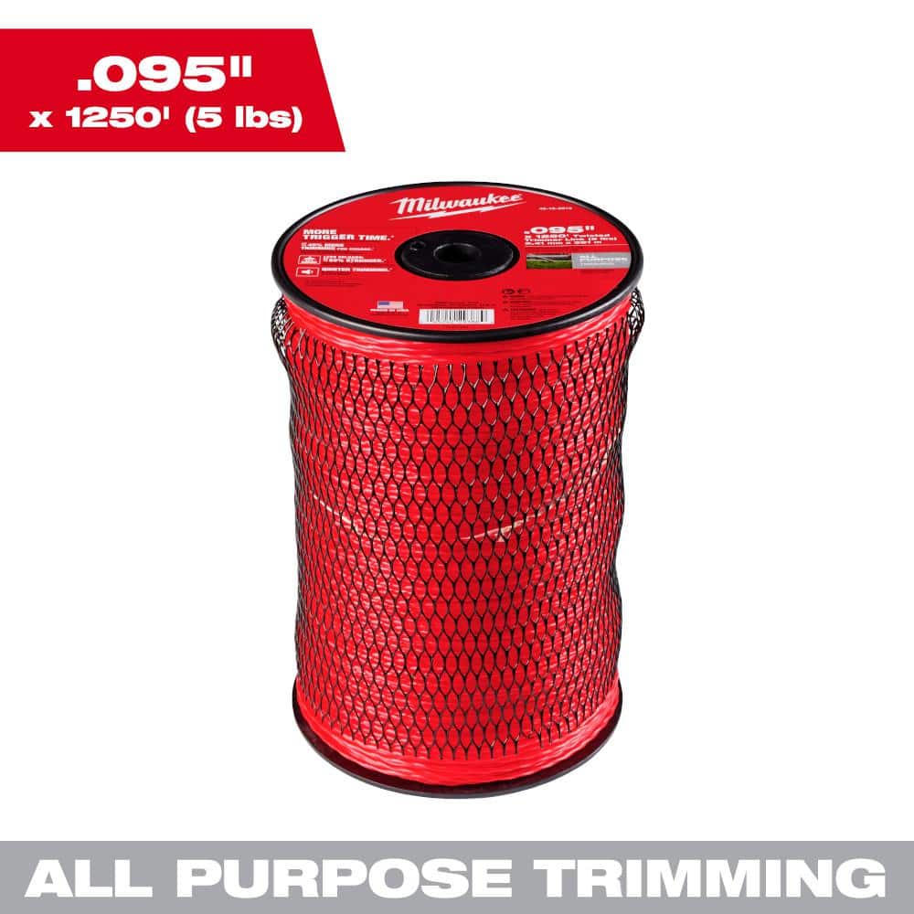 Milwaukee 0.095 in. x 1250 ft. Twisted Trimmer Line Spool