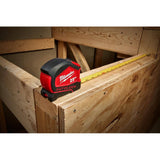 Milwaukee 25 ft. Compact Auto-Lock Tape Measure, Nylon-Coated Blade, 12 ft Reach (2-Pack)