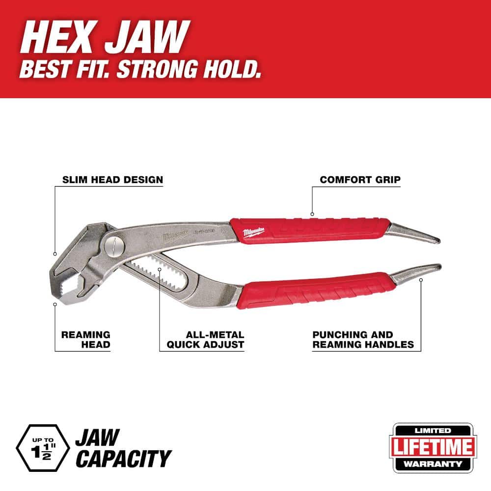 Milwaukee 6 in./8 in./10 in. Straight-Jaw and V-Jaws Pliers Set (4-Piece)