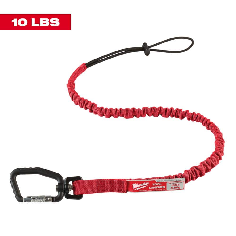 Milwaukee 10 lb Locking Tool Lanyard, 36 in – Red, Nylon/Stainless Steel (1-Pack)