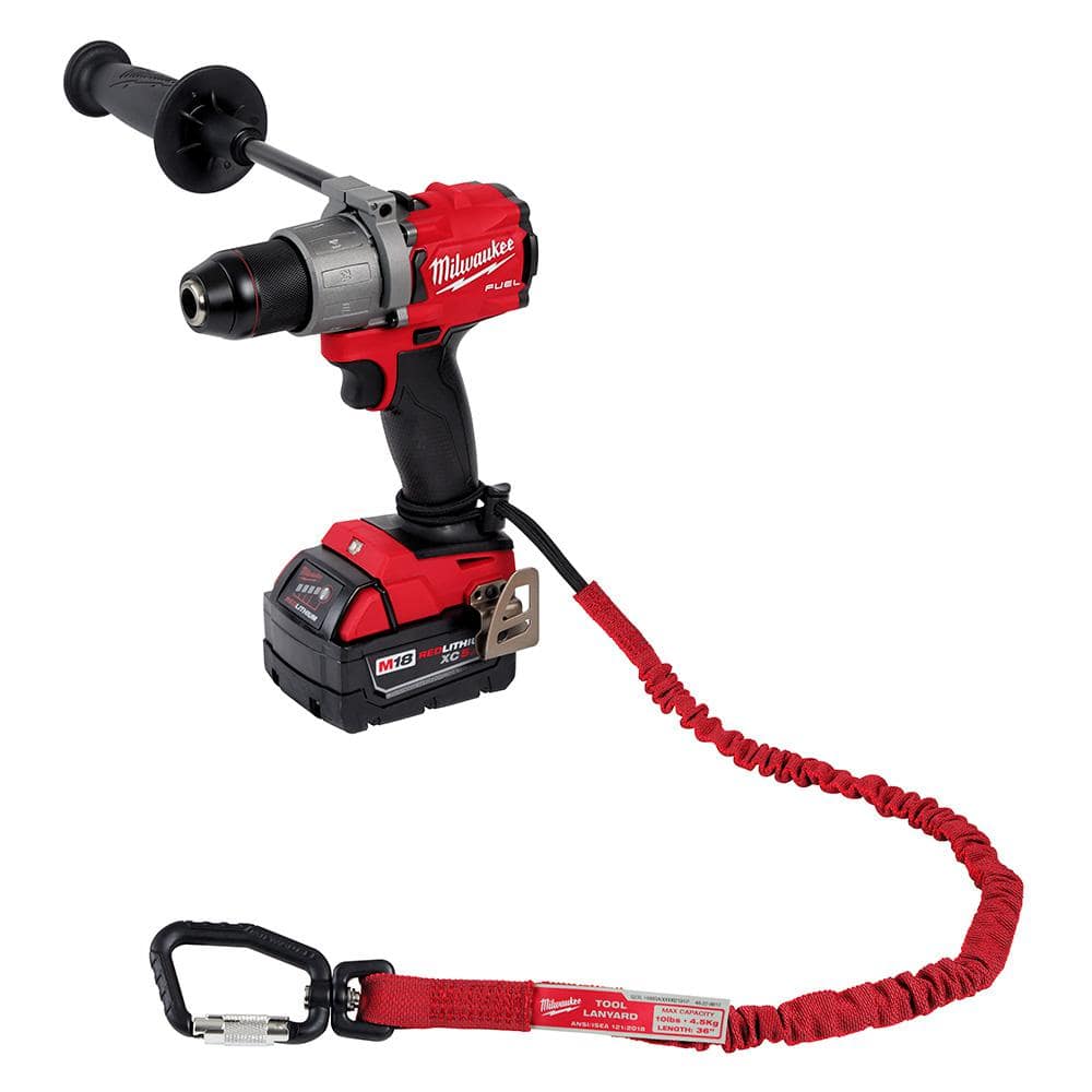 Milwaukee 10 lb Locking Tool Lanyard, 36 in – Red, Nylon/Stainless Steel (1-Pack)