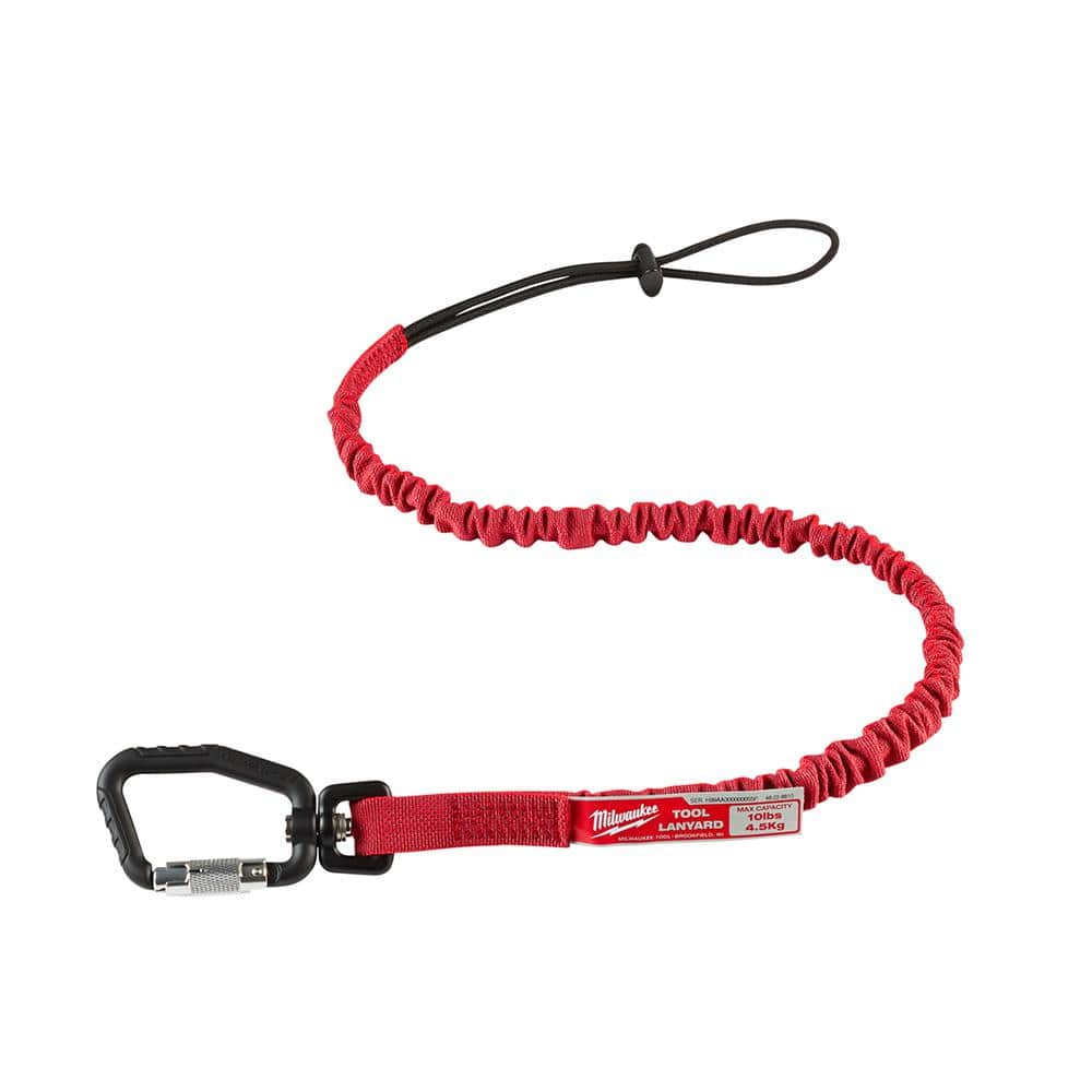 Milwaukee 10 lb Locking Tool Lanyard, 36 in – Red, Nylon/Stainless Steel (1-Pack)