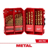 Milwaukee Thunderbolt Titanium Drill Bit Set, 29-Piece (135° Split Point, 3-Flat Shank)