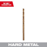 Milwaukee 3/16 in. Cobalt RED HELIX Thunderbolt Twist Drill Bit (48-89-2309)