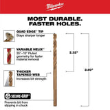 Milwaukee 3/16 in. Cobalt RED HELIX Thunderbolt Twist Drill Bit (48-89-2309)