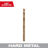 Milwaukee 1/4 in. Cobalt RED HELIX Twist Drill Bit, 4 in Length
