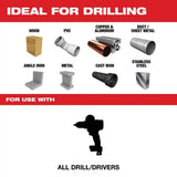 Milwaukee 1/2 in. Cobalt RED HELIX Twist Drill Bit, 6 in Length, 3-Flat Shank
