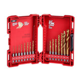 Milwaukee SHOCKWAVE Impact Duty RED HELIX Titanium Twist Drill Bit Set (15-Piece)