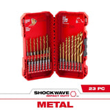 Milwaukee SHOCKWAVE Impact Duty RED HELIX Titanium Drill Bit Set, 23-Piece (1/16 in.–3/8 in.)