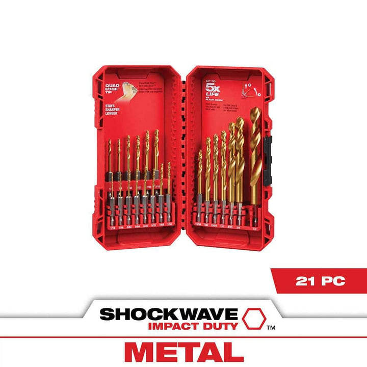 Milwaukee SHOCKWAVE Impact Duty Titanium Drill Bit Set (15-Piece)
