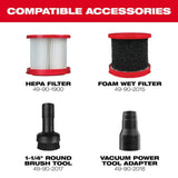 Milwaukee M18 18-Volt 2 Gal. Lithium-Ion Cordless Wet/Dry Vacuum with AIR-TIP 1-1/4 in.–2-1/2 in. Flexible Crevice Tool