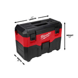 Milwaukee M18 18-Volt 2 Gal. Lithium-Ion Cordless Wet/Dry Vacuum with AIR-TIP 1-1/4 in.–2-1/2 in. Flexible Crevice Tool