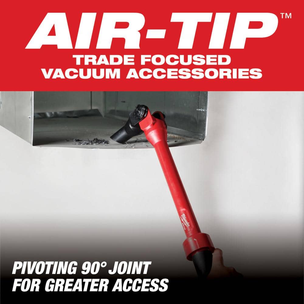 Milwaukee M12 FUEL Cordless 1.6 Gal. Wet/Dry Vacuum with AIR-TIP 1-1/4 in.–2-1/2 in. 3‑Piece Crevice, Nozzle & Brush Kit