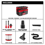 Milwaukee M18 FUEL PACKOUT 18-Volt Cordless 2.5 Gal. Wet/Dry Vacuum + AIR-TIP Conduit Line Puller Kit