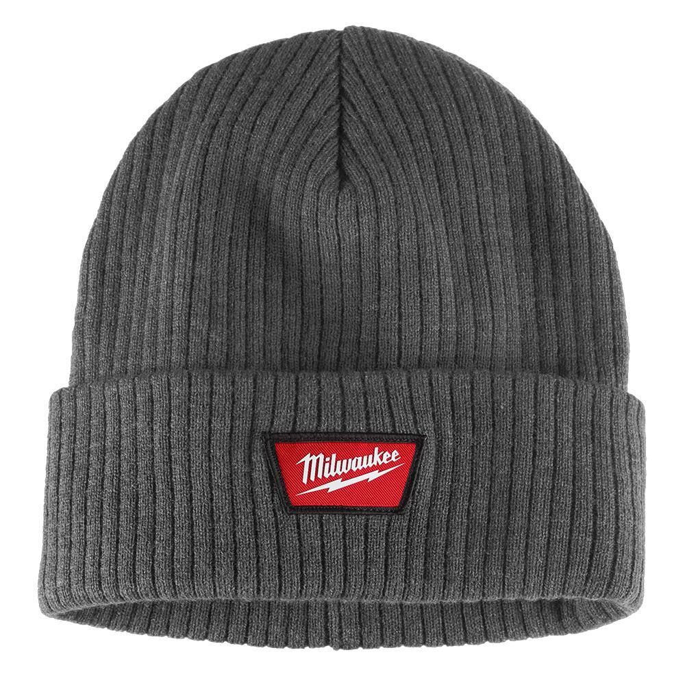 Milwaukee Men's Gray Rib-Knit Cuffed Beanie Cap