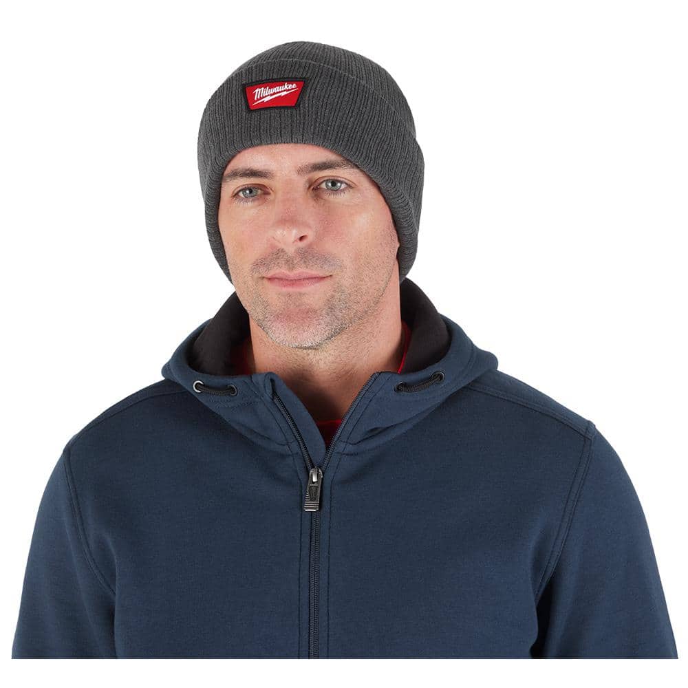 Milwaukee Men's Gray Rib-Knit Cuffed Beanie Cap