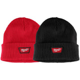 Milwaukee Men’s Black Rib-Knit Cuffed Beanie Cap, 2-Layer Acrylic, One Size