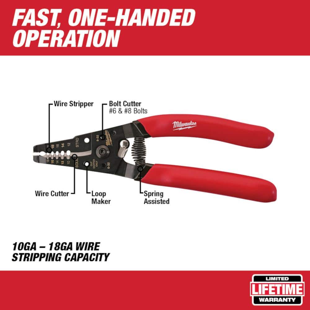 Milwaukee 7.75 in. Combination Electricians 6-in-1 Pliers + Wire Strippers Set (2‑Piece, Models 48-22-3079 & 48-22-6109)
