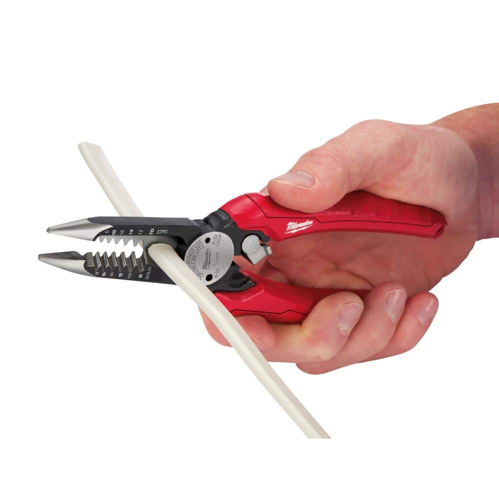 Milwaukee 7.75 in. Combination Electricians 6-in-1 Pliers + Wire Strippers Set (2‑Piece, Models 48-22-3079 & 48-22-6109)