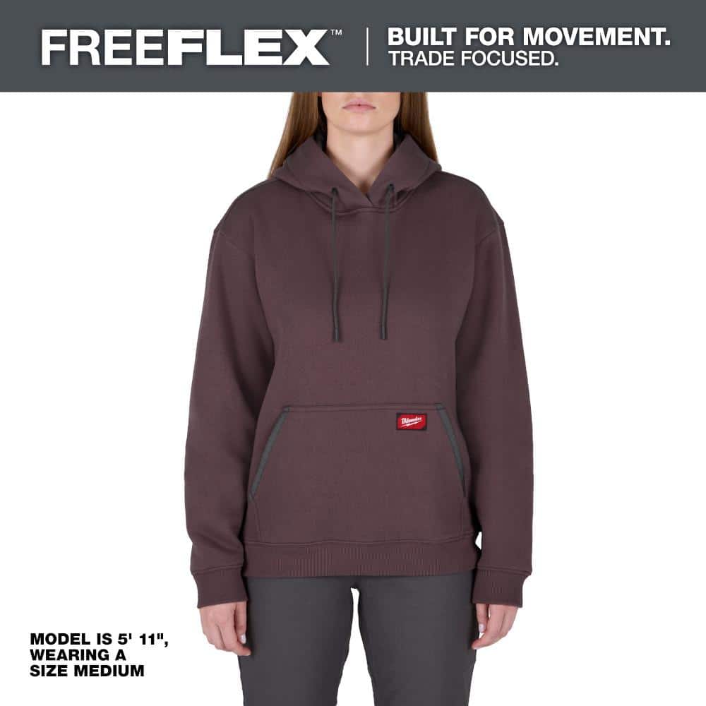Milwaukee Women’s Large Purple Midweight Cotton/Polyester Pullover Hoodie, FREEFLEX – F251P-L