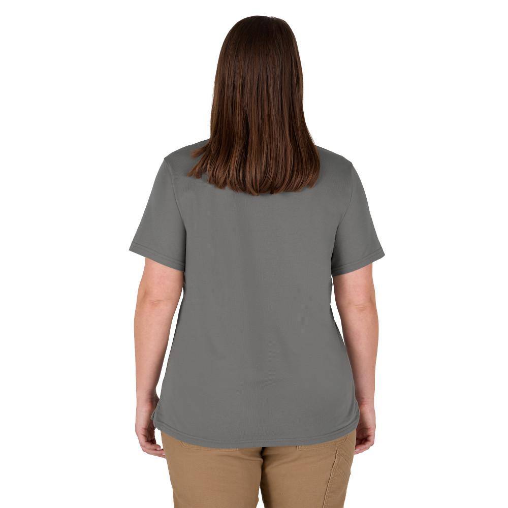 Milwaukee Women’s Large Gray GRIDIRON Short Sleeve Pocket T-Shirt