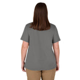 Milwaukee Women’s Large Gray GRIDIRON Short Sleeve Pocket T-Shirt