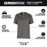 Milwaukee Women’s Large Gray GRIDIRON Short Sleeve Pocket T-Shirt