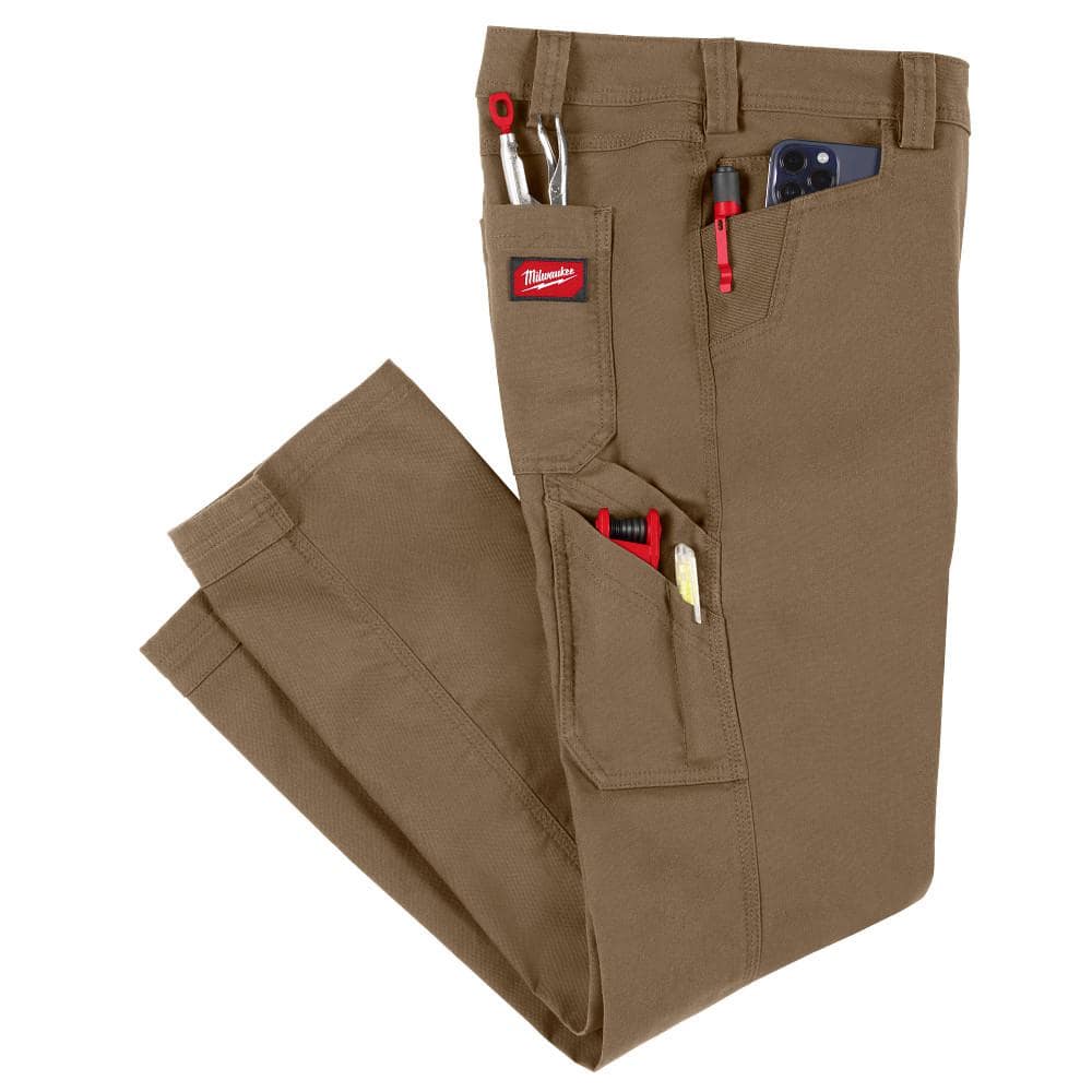 Milwaukee Women's Size 6 Khaki Cotton/Polyester Work Pants with 7 Pockets
