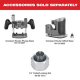 Milwaukee M18 FUEL 18-Volt Brushless Cordless Compact Router with Offset Base (Tool-Only)