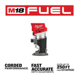 Milwaukee M18 FUEL 18V Lithium-Ion Brushless Cordless Compact Router, 1/4 in. Collet, Fixed Base (Tool-Only)