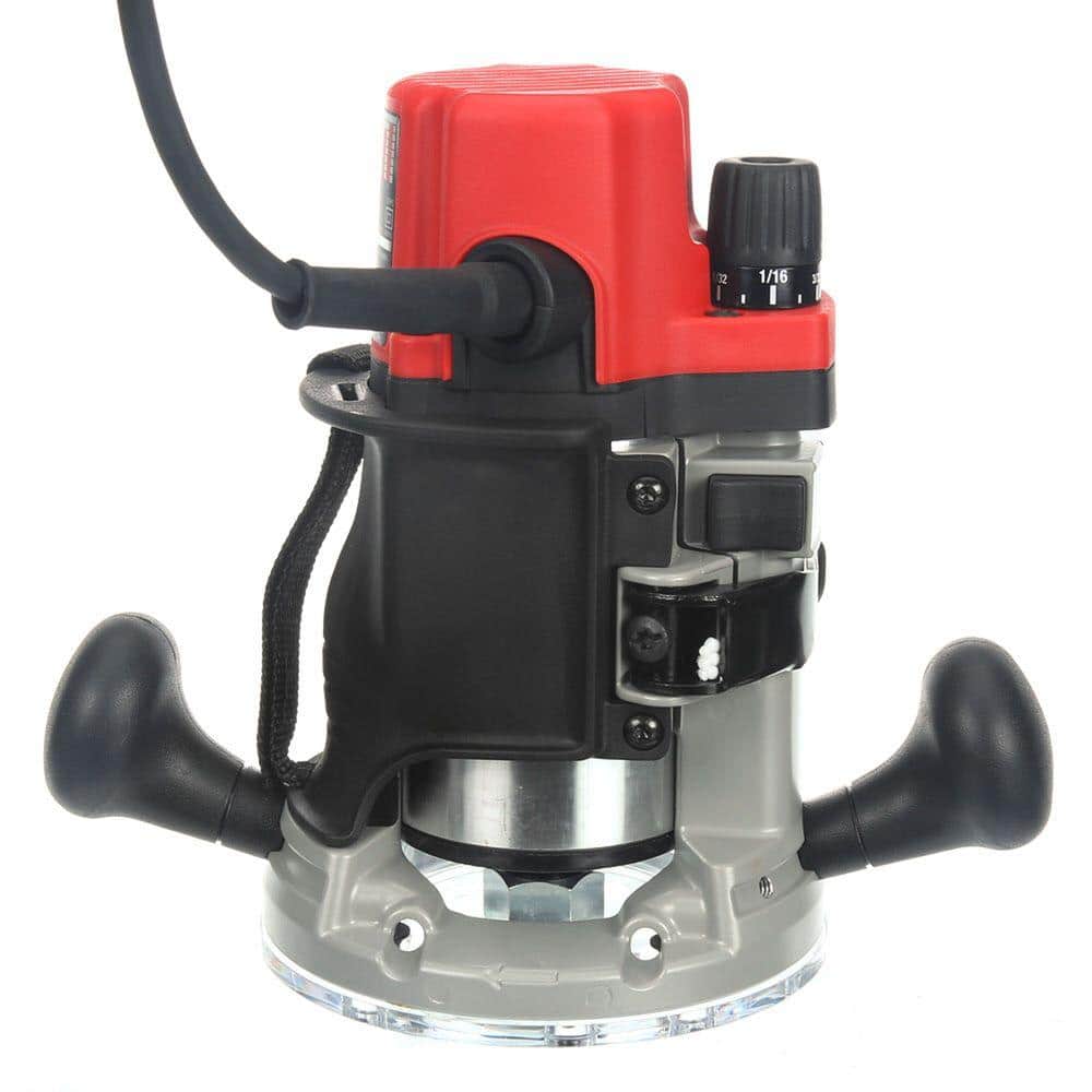 Milwaukee 2-1/4 Max HP EVS Multi-Base Router Kit with Plunge Base & BodyGrip Fixed Base, 8-ft Cord