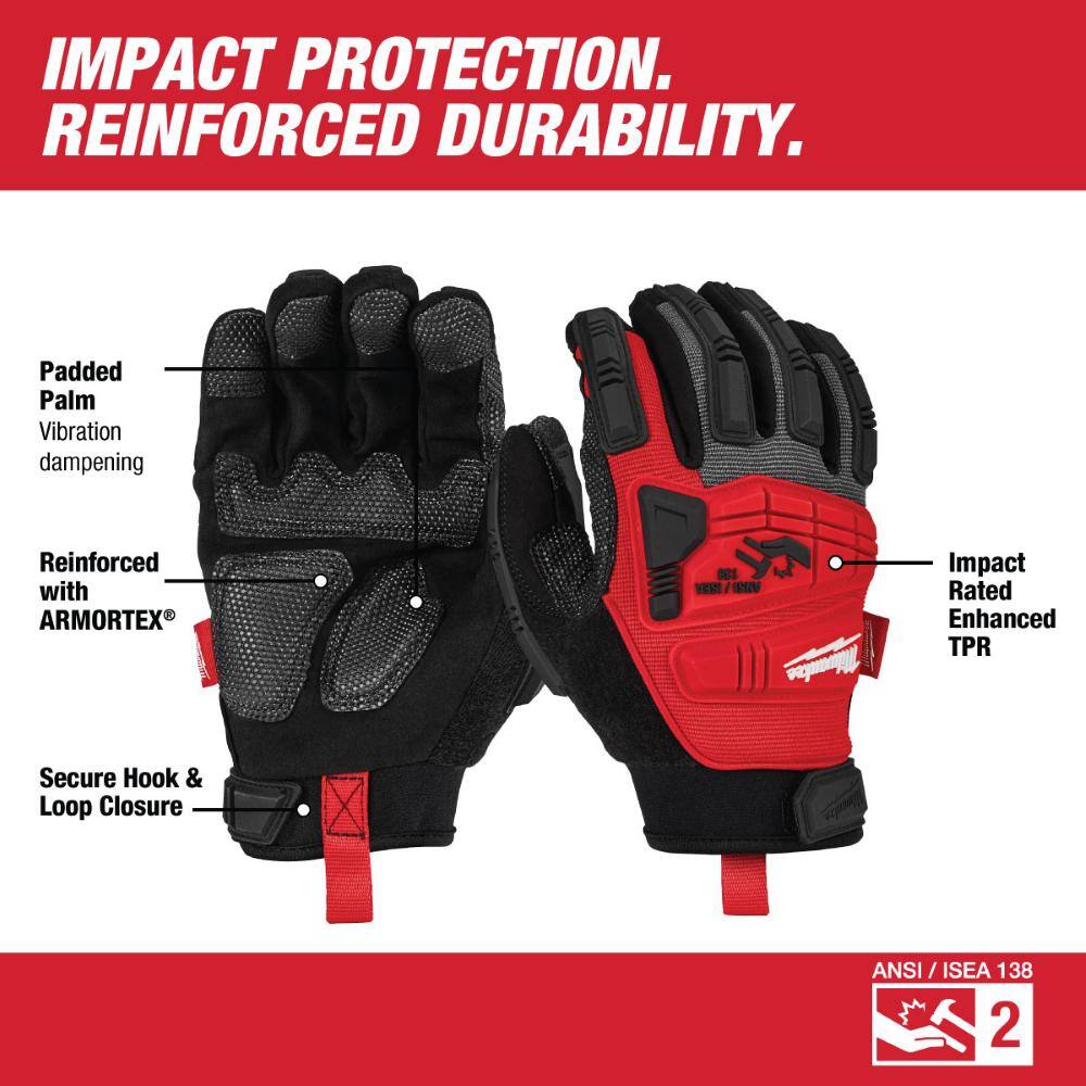 Milwaukee Small Demolition Gloves, Touchscreen-Enabled (3-Pack)