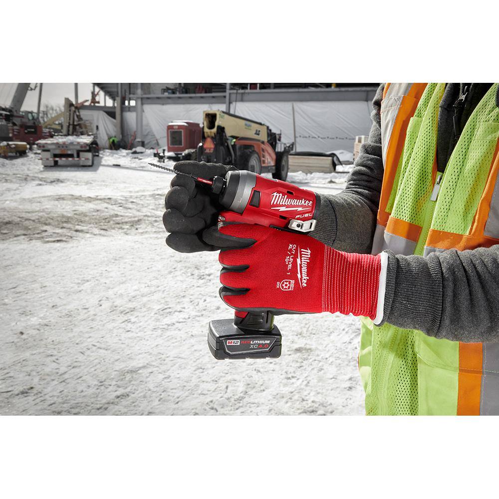 Milwaukee Large Red Latex Level 1 Cut Resistant Insulated Winter Dipped Work Gloves (2-Pack)