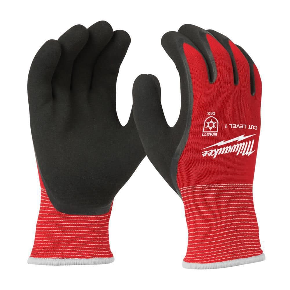Milwaukee Large Red Latex Level 1 Cut Resistant Insulated Winter Dipped Work Gloves (2-Pack)
